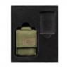 Подарочный набор зажигалка Zippo Black Crackle® и зелёный нейлоновый чехол 49400