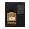 Подарочный набор зажигалка Zippo Black Crackle® и коричневый нейлоновый чехол 49401