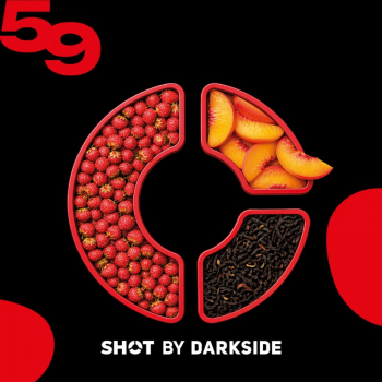Табак для кальяна Dark Side Shot #59 Земляника Персик Чай (25 г)