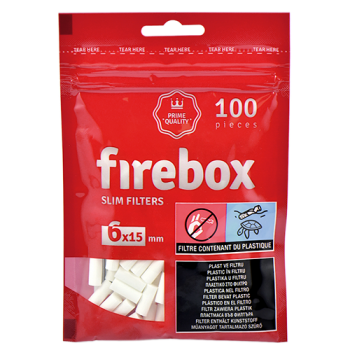 Фильтры для самокруток FireBox Slim  (6 мм/100 шт)