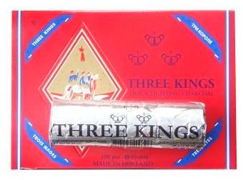 Уголь для кальяна Three Kings (Ø 33 мм)